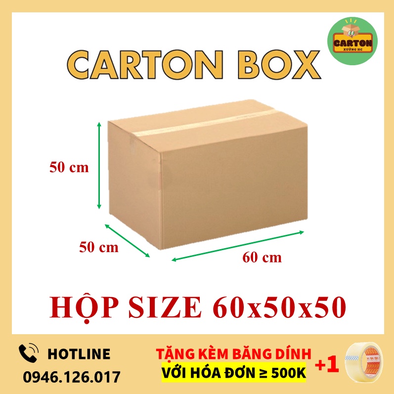 Thùng Carton 60x50x50 Size Lớn Chuyển Nhà - Đóng Hàng, Hộp Carton Giá Rẻ chỉ từ 599đ/h