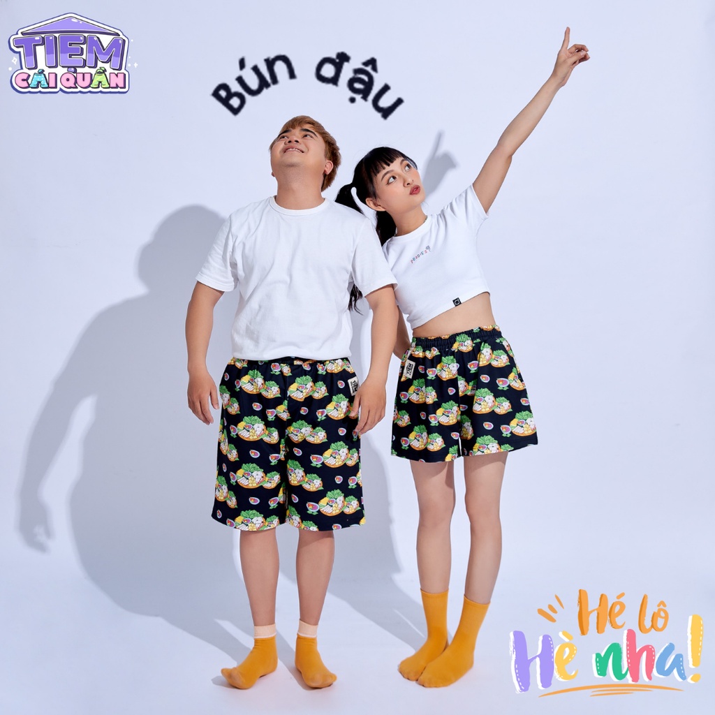 Quần ĐÙI họa tiết BÚN ĐẬU MẮM TÔM by Tiệm Cái Quần