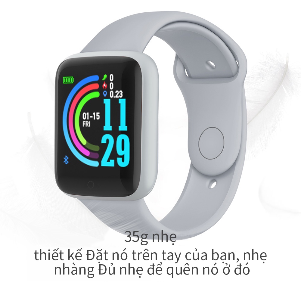 Đồng hồ thông minh Y68 theo dõi sức khỏe tương thích với Android / Ios