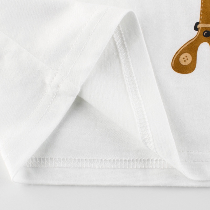 Áo thun SOFFNY bằng tay ngắn vải cotton in họa tiết hoạt hình thời trang mùa hè dành cho bé trai và bé gái