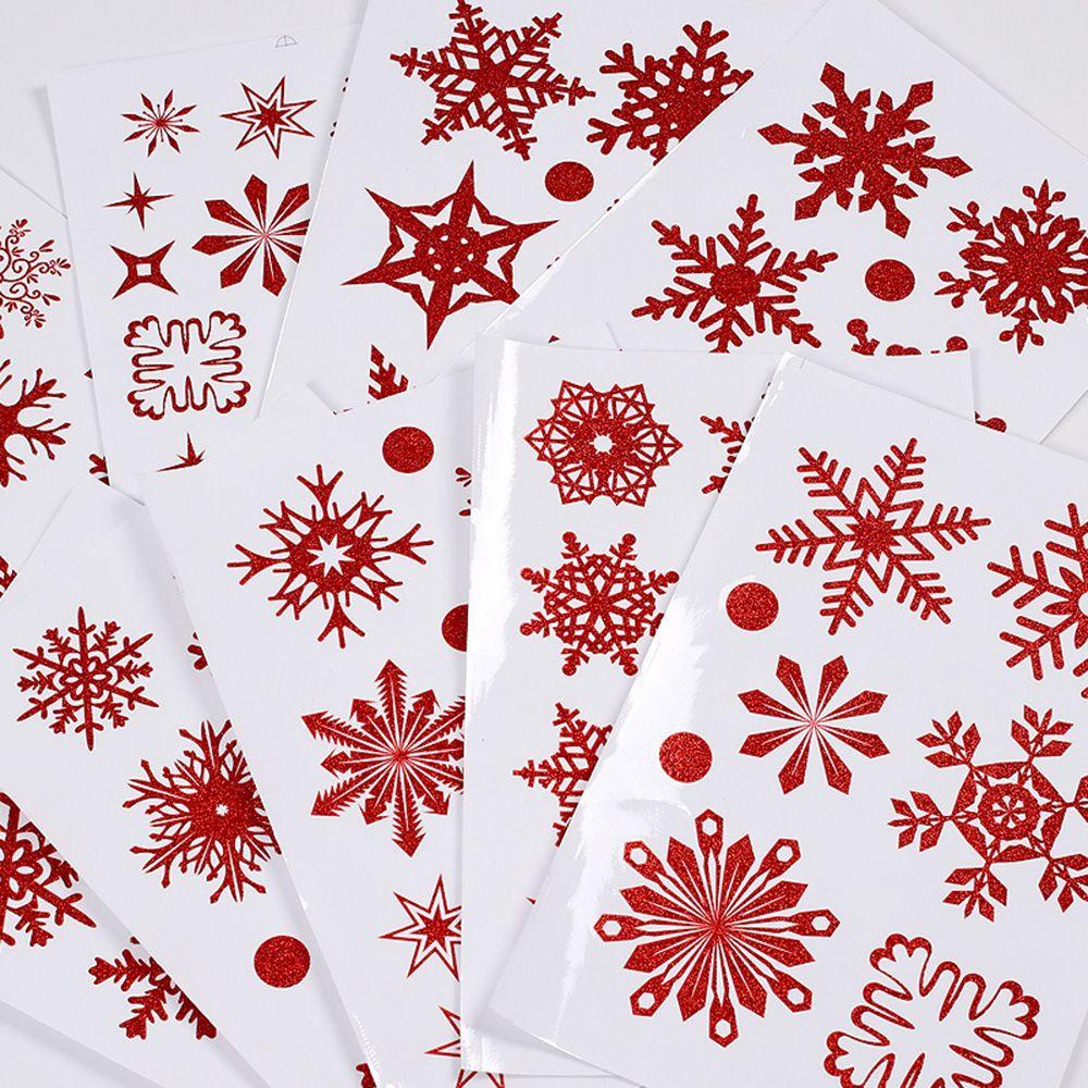 Bộ 9 Tấm Sticker Dán Cửa Sổ Hình Bông Tuyết Lấp Lánh