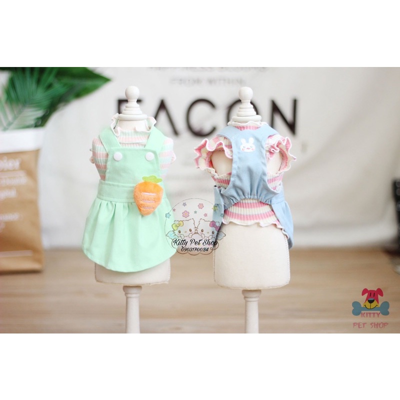 đầm yếm váy thêu thỏ con🐰( ko kèm áo trong )