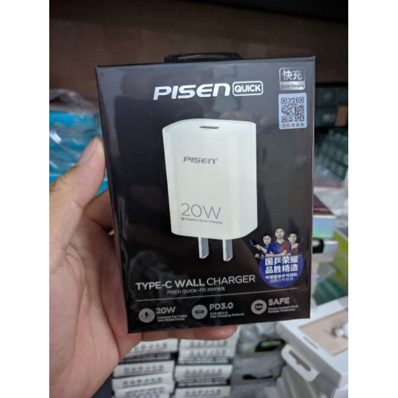 Sạc Pisen Quick TS-C135 hỗ trợ sạc nhanh PD 20W - Bảo Hành 12 Tháng