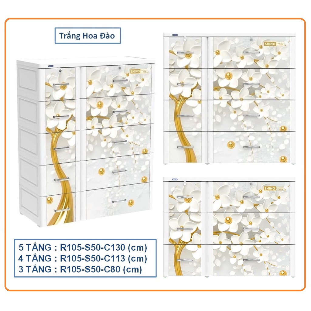TỦ DUY TÂN SHINO 105 - HỌA TIẾT RỒNG MỚI 2024