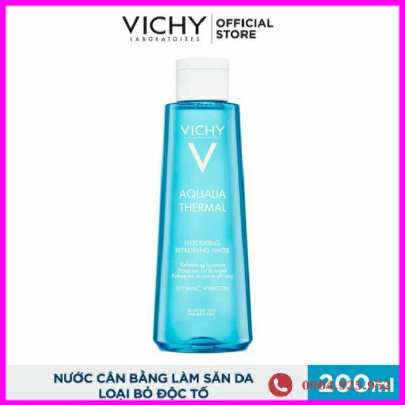 Nước cân bằng làm săn da cho da hỗn hợp &amp; da dầu Vichy Aqualia Thermal Hydrating Refreshing Water 200ml