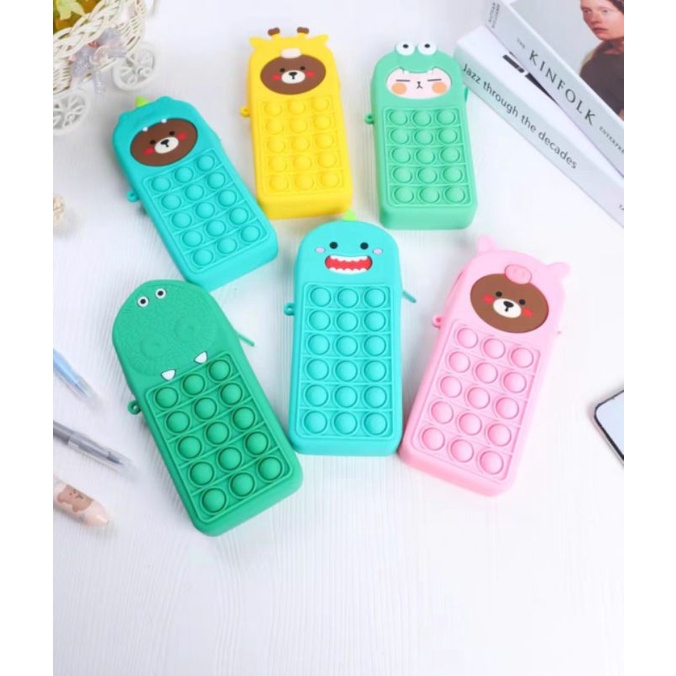 Bóp viết Pop it kỳ lân khủng long siêu rẻ (có 3 màu: xanh, hồng, vàng)