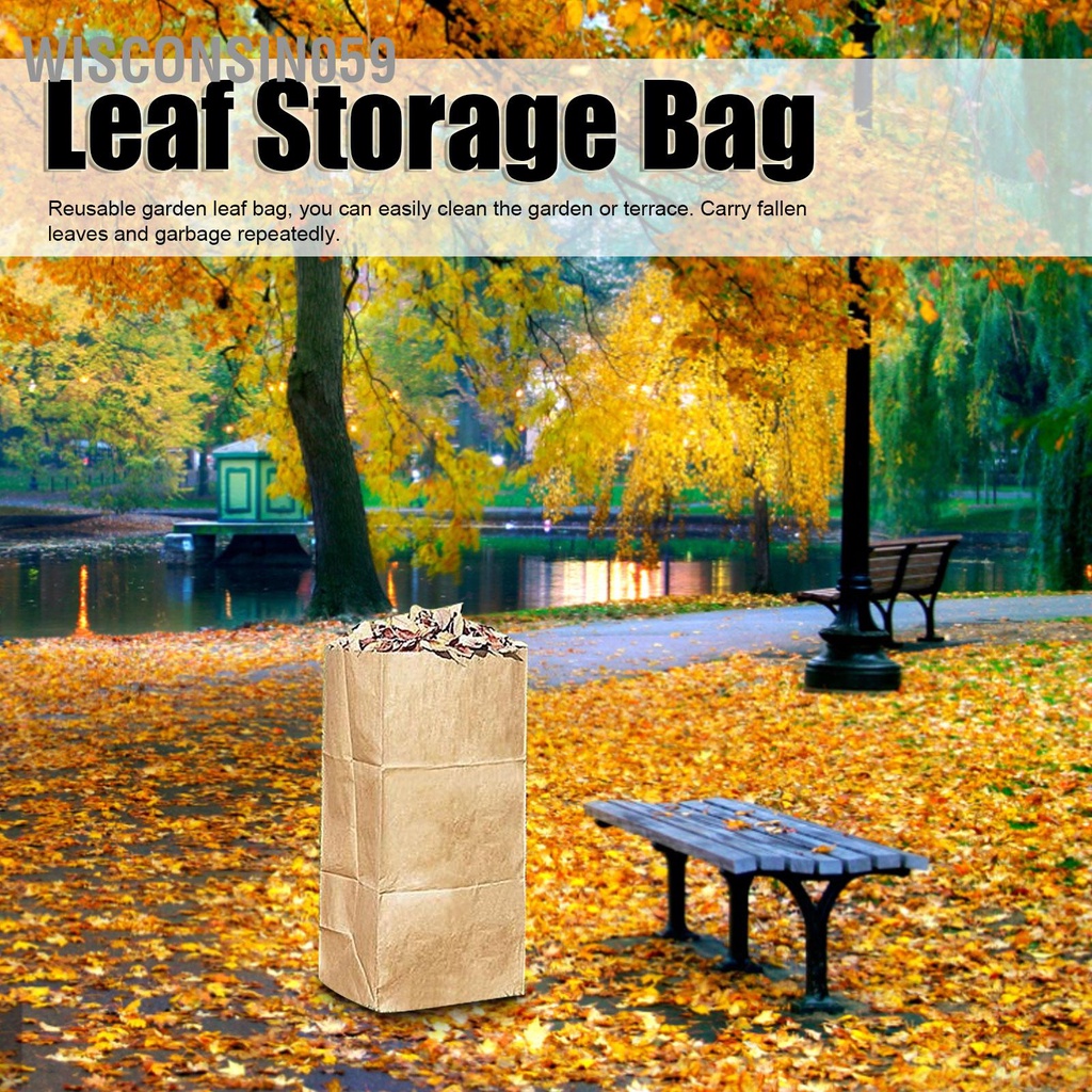 Wisconsin059 5 Cái Giấy Kraft Túi Dệt Composite Không Thấm Nước 100 X 50 cm Lưu Trữ Lá Cho Bãi Cỏ Sân Vườn Nhà