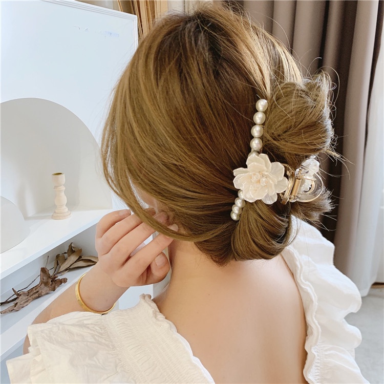 Kẹp Tóc Hình Hoa Đính Ngọc Trai Nhân Tạo Hợp Thời Trang Cho Nữ