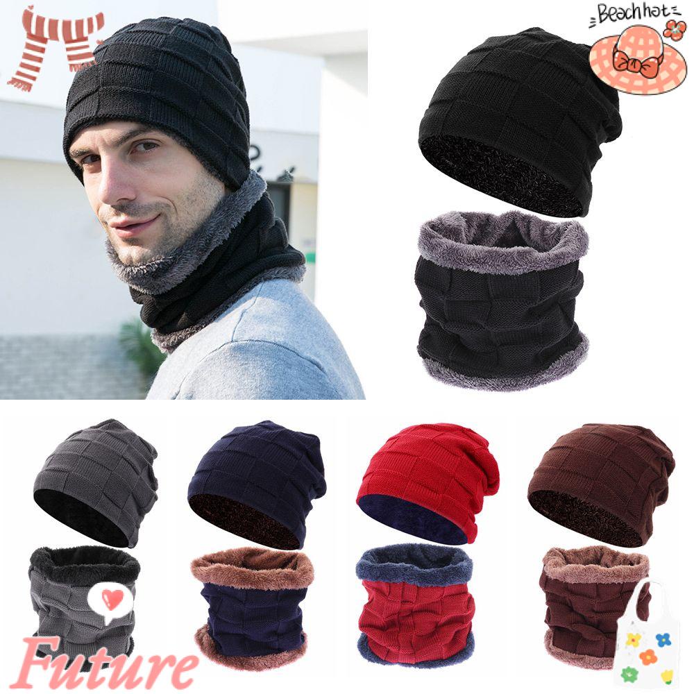 Set Khăn Choàng Cổ Và Găng Tay Đan Len Giữ Ấm Mùa Đông Phong Cách Unisex
