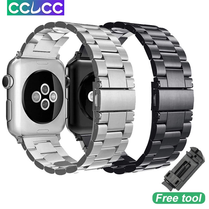 Dây Đeo Thay Thế Bằng Thép Không Gỉ 42mm 44mm Series 7 6 / SE / 5 / 4 / 3 / 2 / 1 / 45mm 41mm 40mm 38Mm