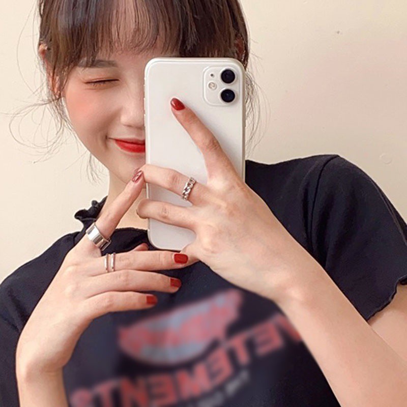 Set 3 Nhẫn Đeo Tay Phong Cách Hiphop Cá Tính Cho Nữ