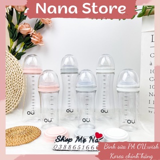 Bình sữa pa ou wish hàn quốc size 140ml/260ml, tùy chọn núm từ 1 đến 5