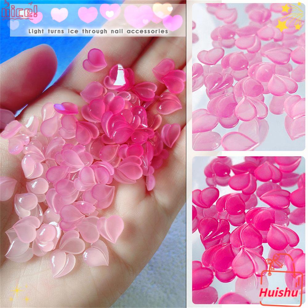 Set 50 Phụ Kiện Trang Trí Móng Tay Hình Gấu/Nơ/Trái Tim Có Thể Thay Đổi Màu Sắc|Kim Cương Giả