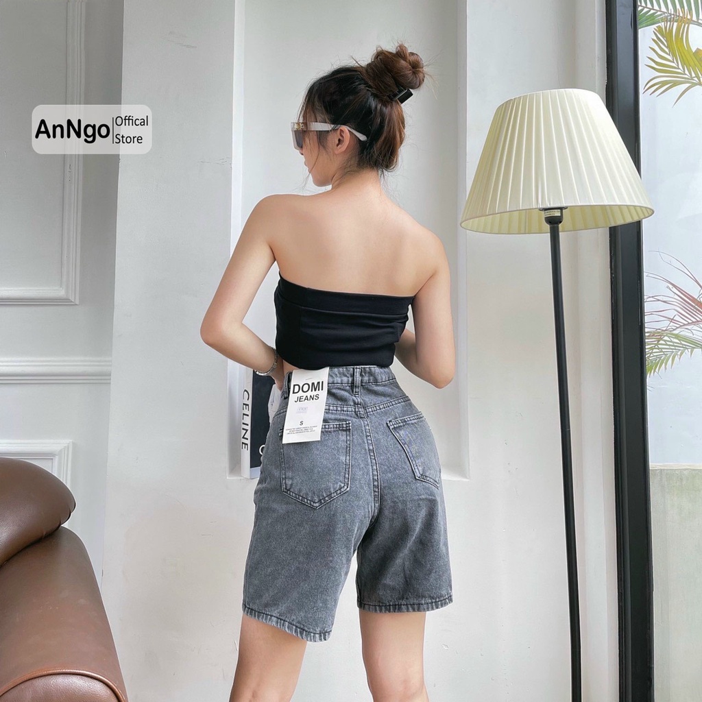 Quần jean nữ ngố lai cuốn vải jean denim bền đẹp, dễ phối đồ AnNgo - AT219