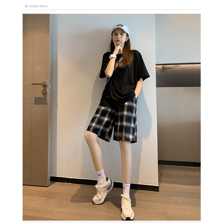 Quần Short Thể Thao Lưng Cao Ống Rộng Chất Liệu cotton / oversize Năng Động Thời Trang Cho Nữ