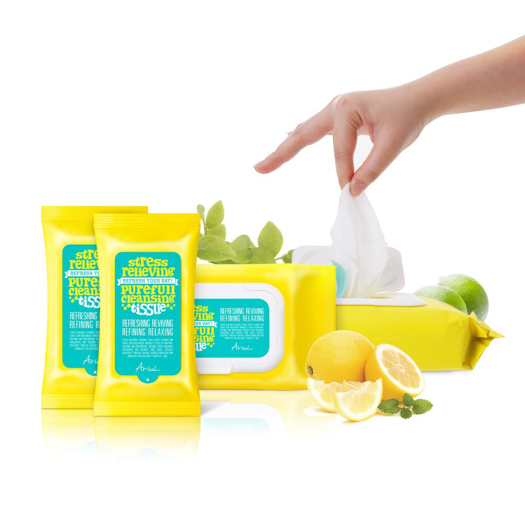 [Mã COSCOCOT3 -8% đơn 250K] Khăn Giấy Tẩy Trang Ariul Stress Relieving Purefull Cleansing Tissue