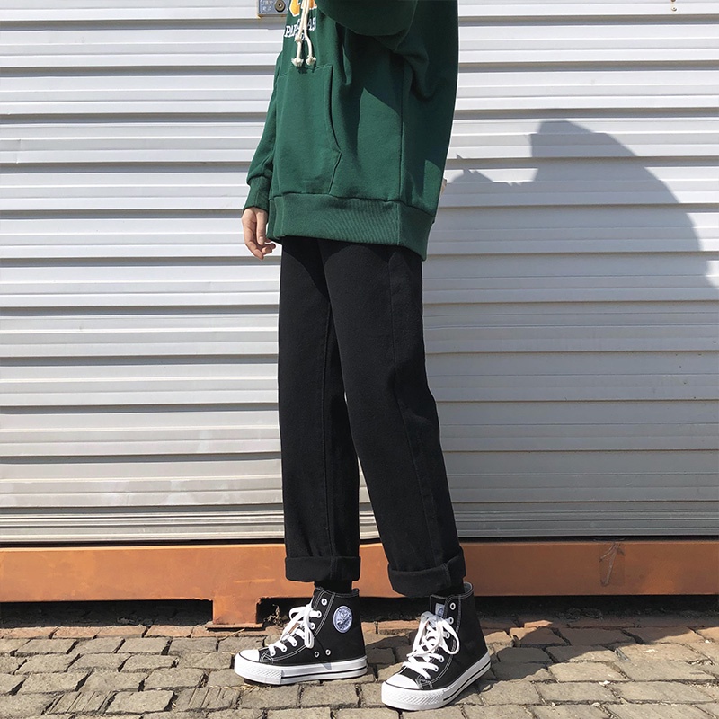 NRVP Quần Jean Dài Ống Rộng Thời Trang Hàn Quốc Cá Tính Cho Nữ