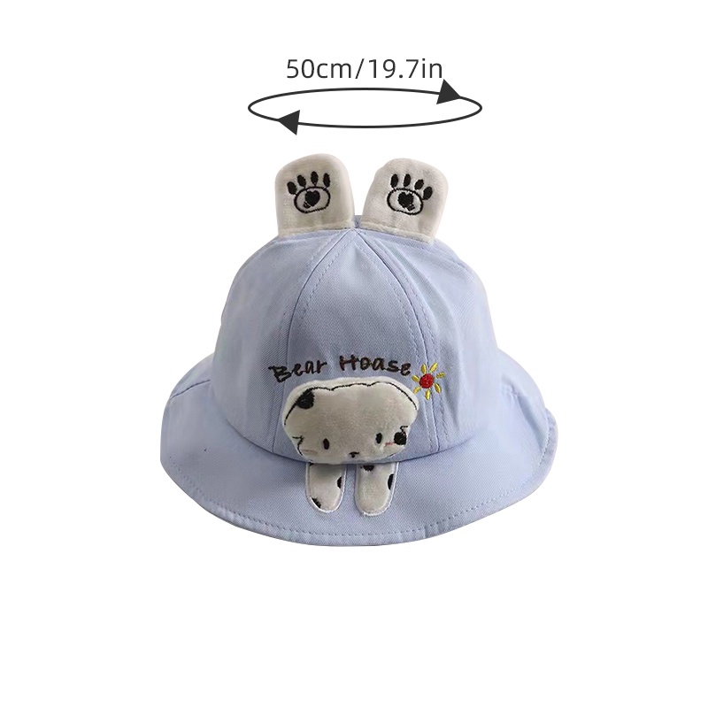 Mũ Tai Bèo Cotton Nguyên Chất Họa Tiết Hoạt Hình Thời Trang Xuân Hè Cho Bé