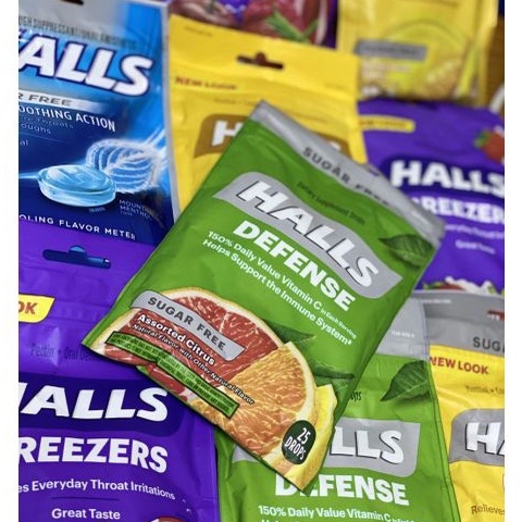 Kẹo ngậm thông họng,giảm ho Halls gói 30 viên