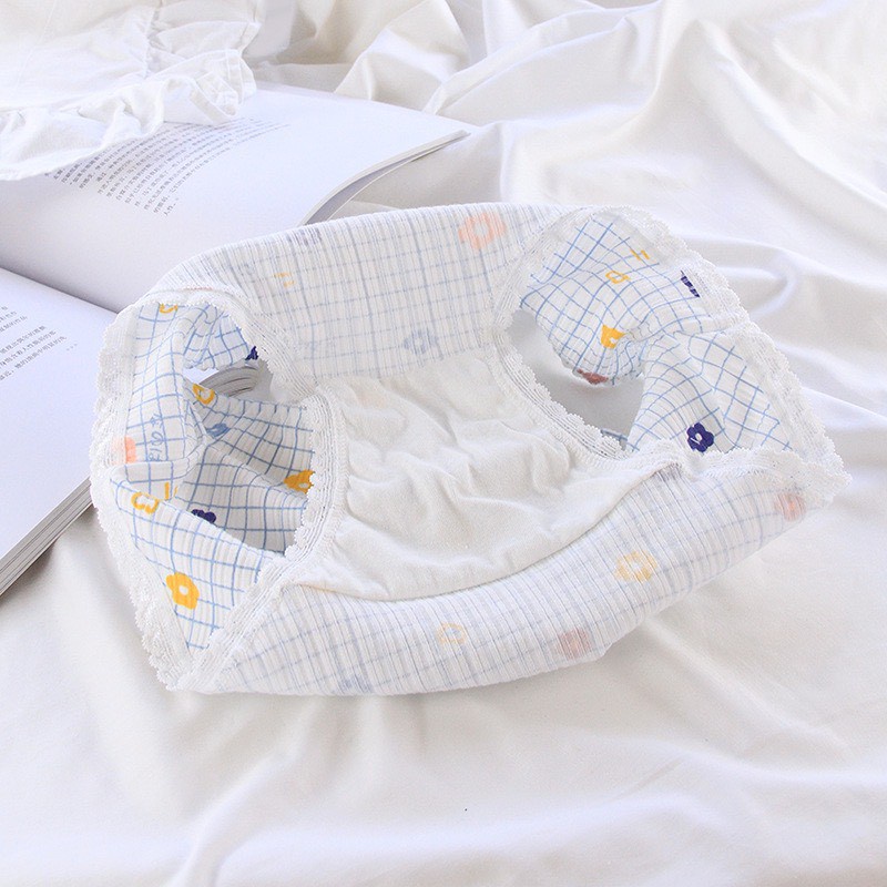 Quần Lót Nữ Cotton chống viêm mềm mại lên dáng sexy - Quần Lót gân tăm Set hoa anh đào mã 0744