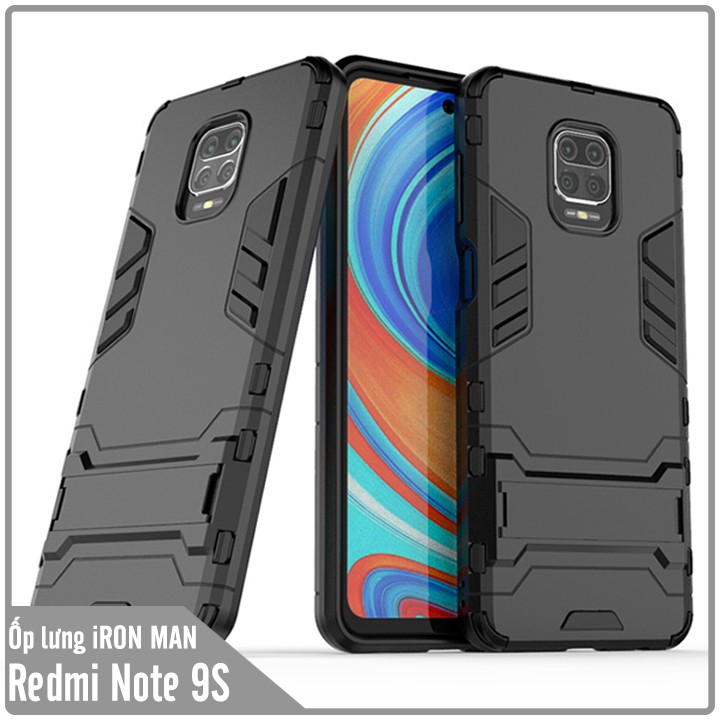 Ốp lưng Xiaomi Redmi Note 9S / Redmi Note 9 Pro Max iRON - MAN Nhựa PC cứng viền dẻo chống sốc