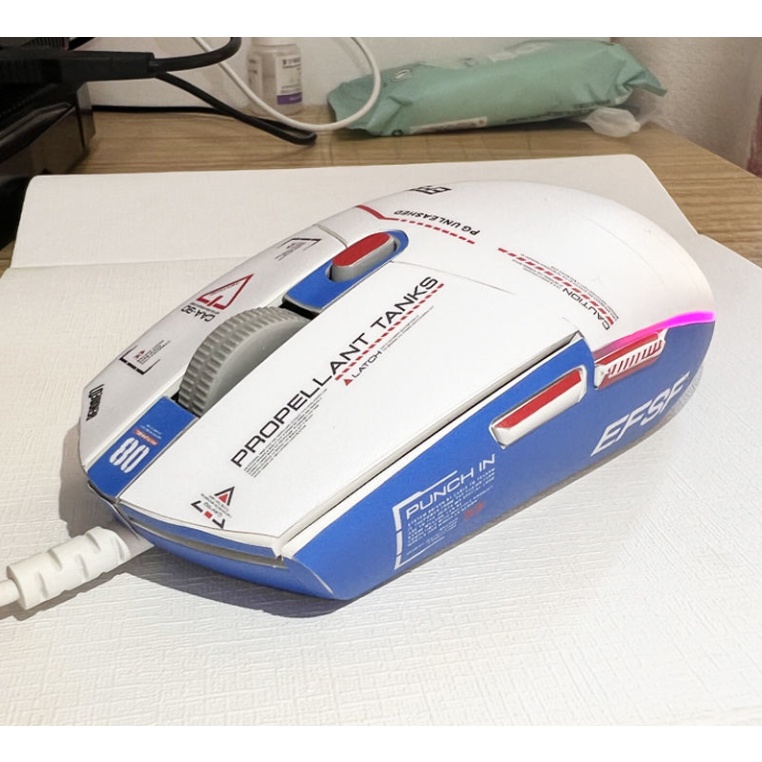For Logitech G102 G304 G302 Mouse Sticker Anti-scratch Gundam Anime EVA Scrub Protective Anti-Slip Film