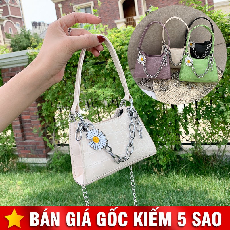 Túi Mini Nhỏ Xích Hoa Cúc Quai Đeo Khủy Tay P1764