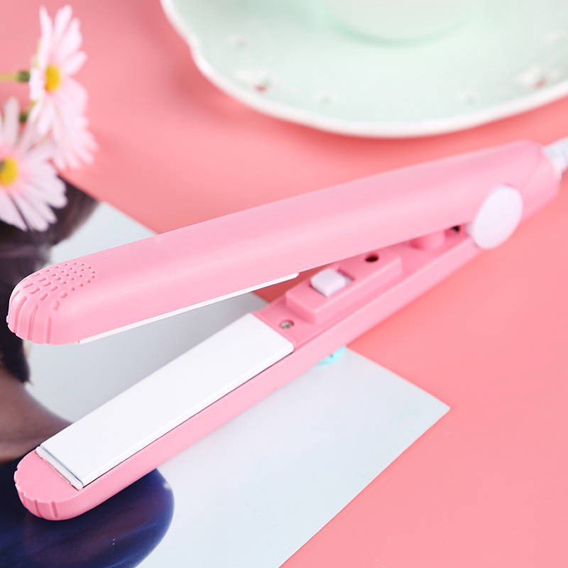 Máy Duỗi / Uốn Tóc Mini Kèm Đường Thẳng Bằng Nhựa Siêu Bền Tiện Dụng