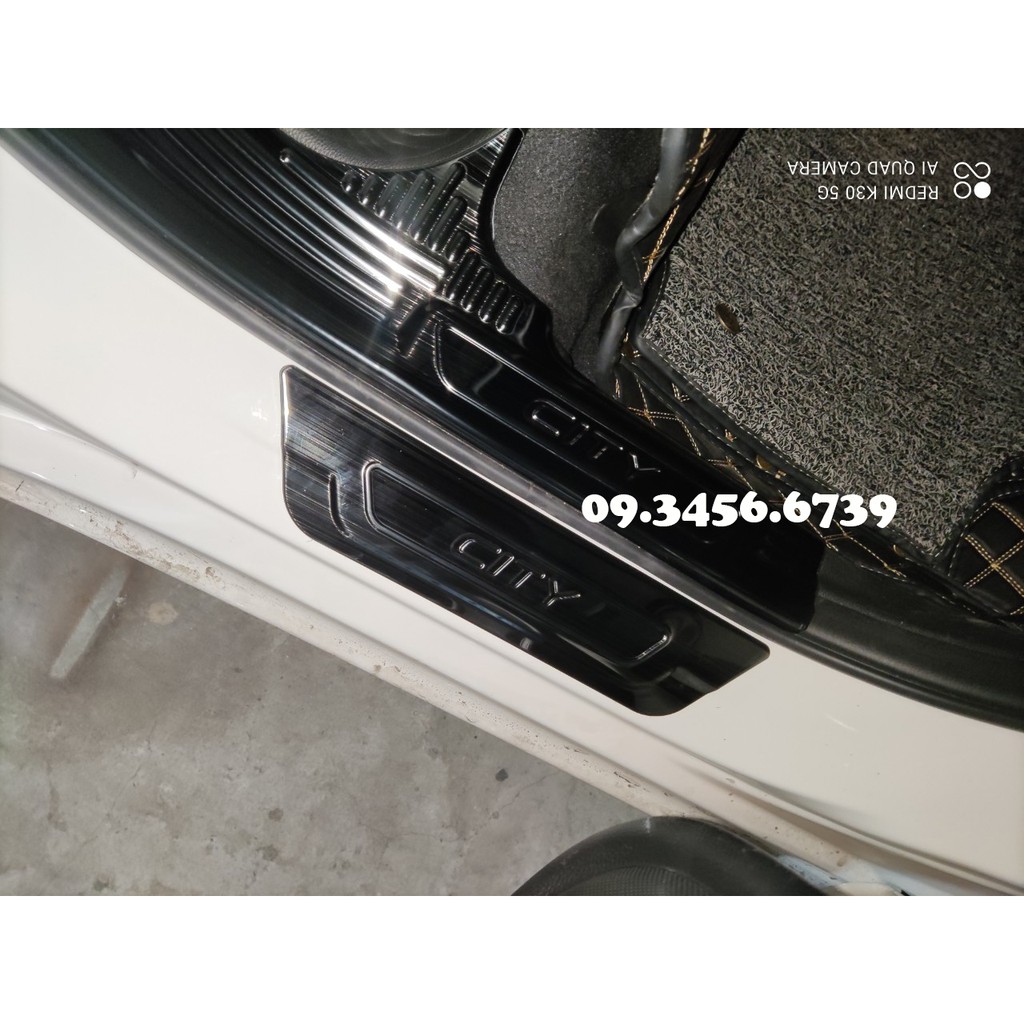 Ốp Bậc Cửa, Nẹp Bước Chân Honda City đời 2014 đến 2022 Mẫu Titan Cao Cấp (tặng kèm keo trợ dính)