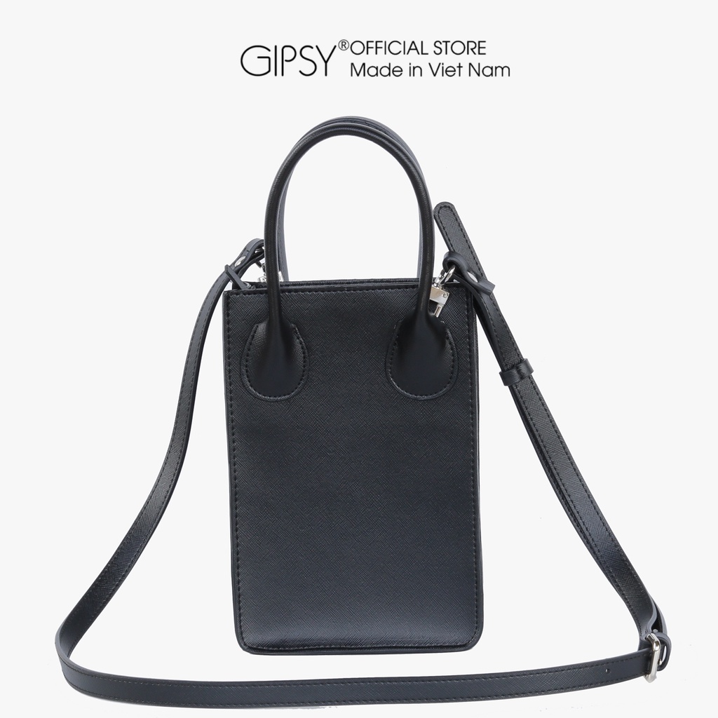 Túi Xách Đeo Chéo Mini Nhỏ Gọn Dây Khóa Kéo Miệng Màu Đen Hàng Xuất Dư Hàn Quốc GIPSY
