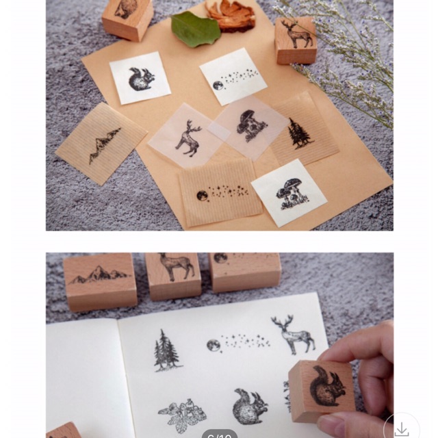 Con dấu gỗ con vật Nature Wooden Stamp SP007