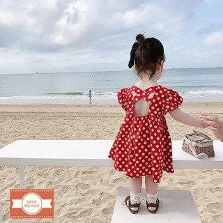 Váy chấm bi đỏ cho bé