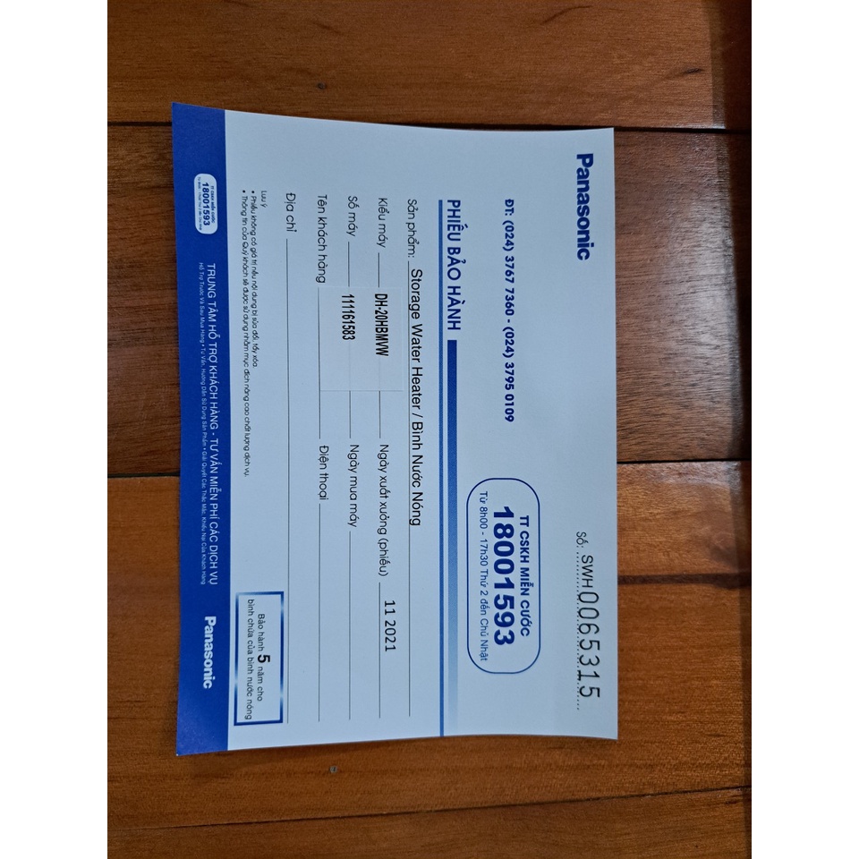 Bình nóng lạnh Panasonic DH-20HBMVW - 20L