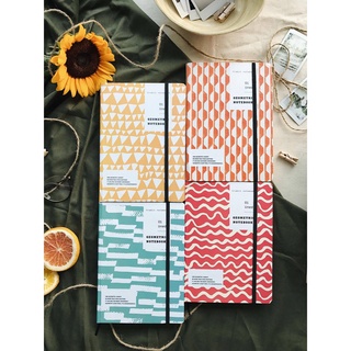 Sổ ruột Dot Crabit Notebuck - Geometric đỏ - sổ dotgrid
