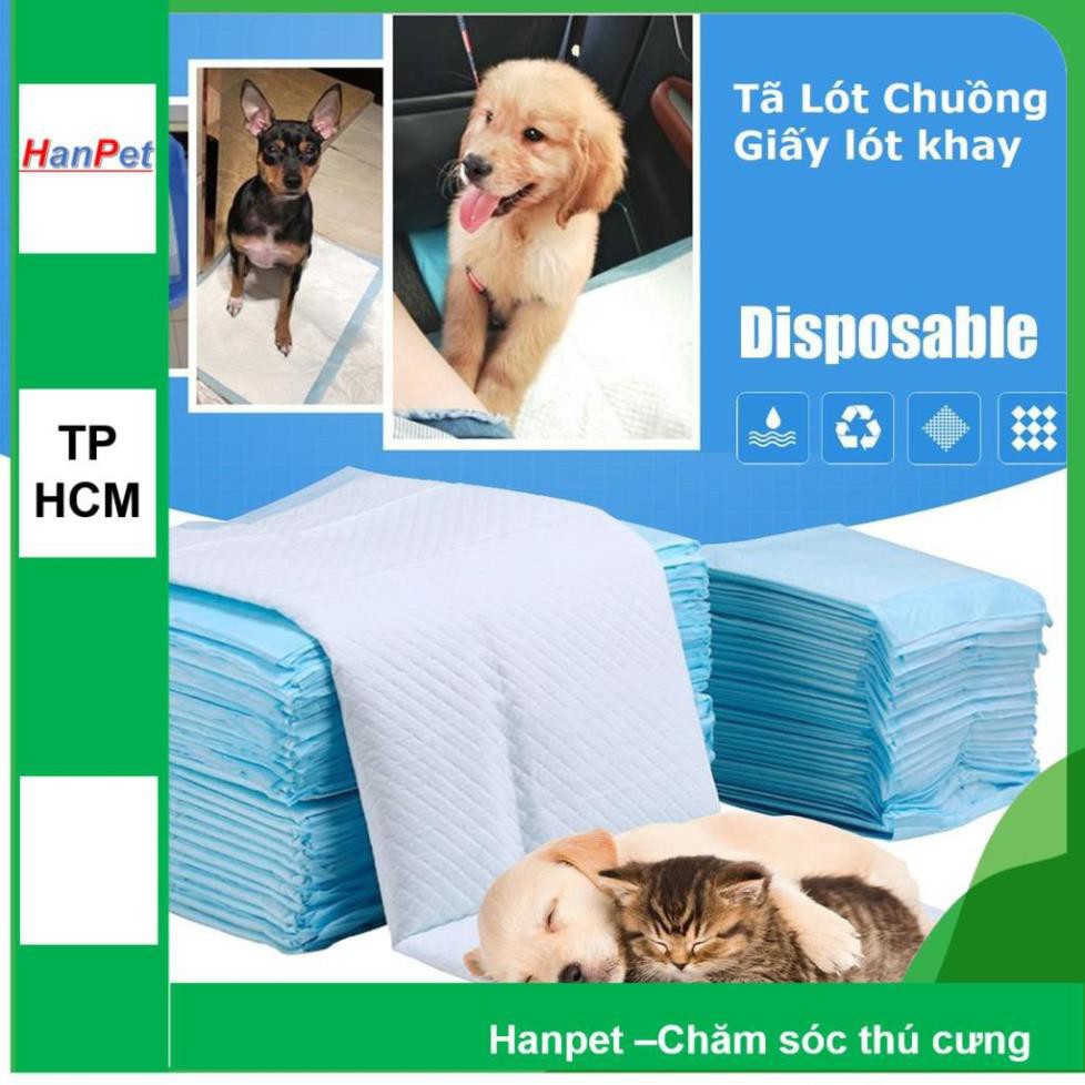 Hanpet.GV- 1 Bịch Tã lót khay vệ sinh chó Dạng giấy lót chuồng chó có thể dùng Lót sàn xe