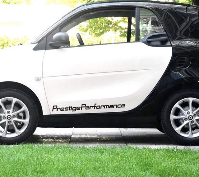 [ẢNH THẬT]1 miếng tem dán decal dán kính xe hơi chữ “ Prestige Performance “
