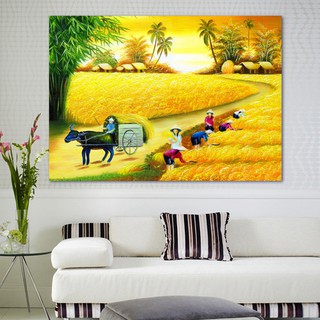 Tranh đồng quê vn - tranh chất lượng cao in decal kt: 120x80 200x100