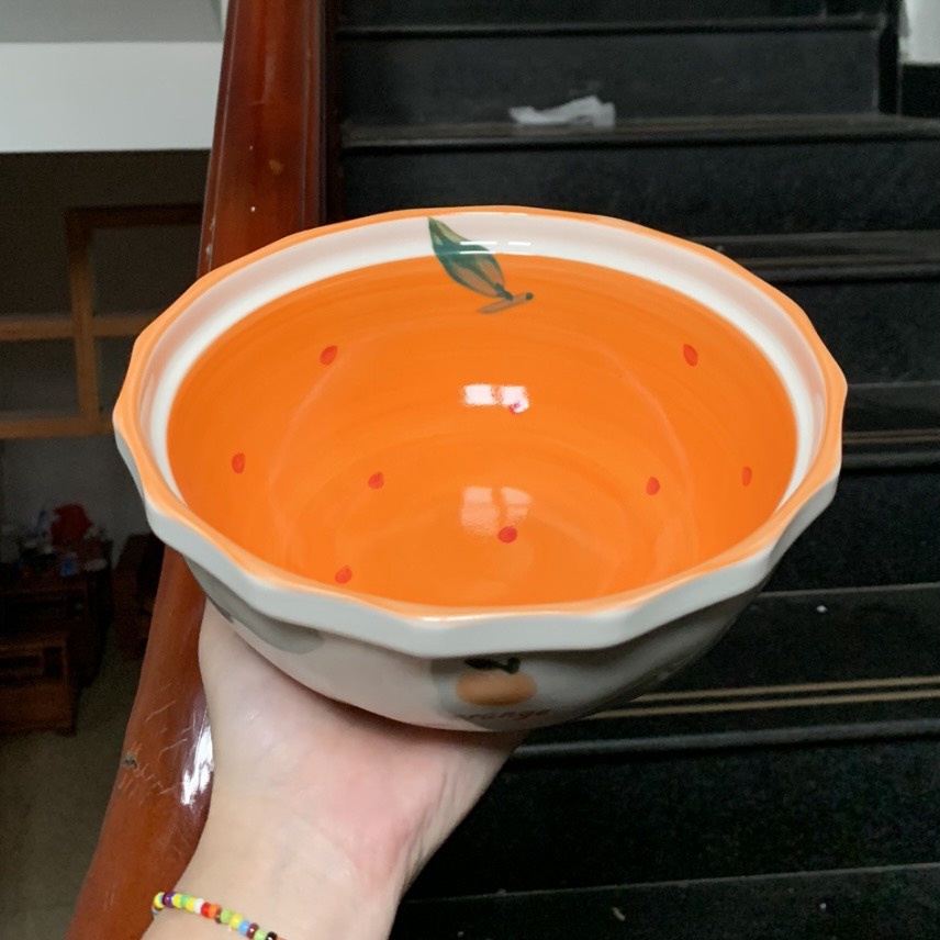 Chén Dĩa Dễ Thương Đĩa Sứ 🍊🍹Set Cam Mùa Hè 🍊🍹 Bát Đĩa Decor Bát Ăn Cơm Chén Sứ Đẹp  Cute B122
