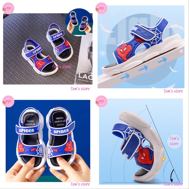 dép sandal quai hậu hình siêu nhân chất liệu nhựa PVC chống trơn trượt cho bé trai