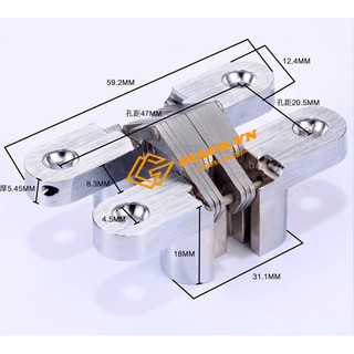 Bản lề chữ thập cỡ 2 (set 2 cái)