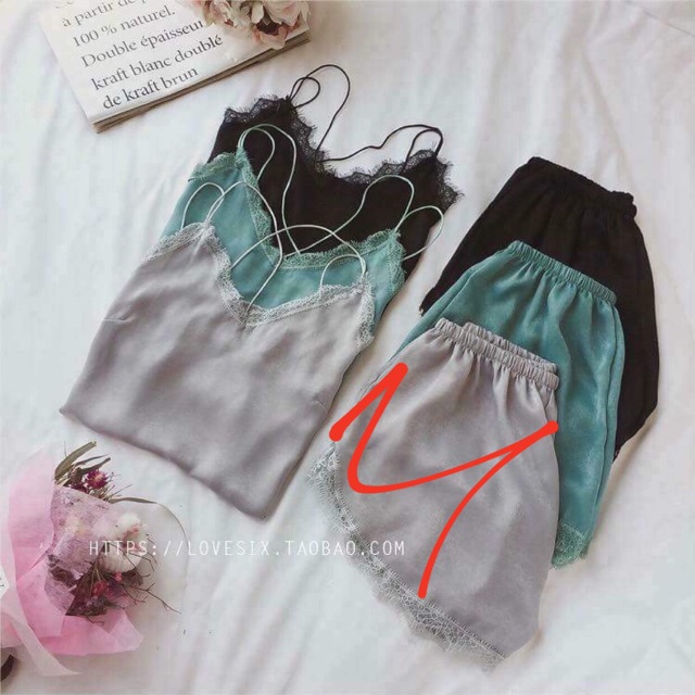 bộ ngủ lụa satin viền ren cao cấp ( sẵn ) 85k | BigBuy360 - bigbuy360.vn