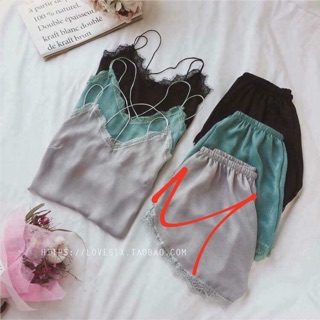 bộ ngủ lụa satin viền ren cao cấp ( sẵn ) 85k