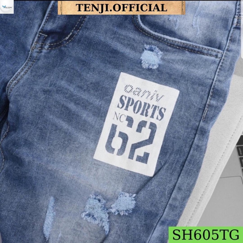 Quần Short Nam Quần Đùi Nam Xanh In TENJI SH605 Jean Co Dãn 4 Chiều Đẹp Cá Tính Nhiều Mẫu Mới