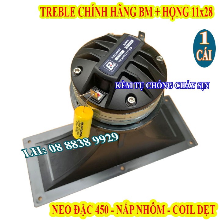 CỦ LOA TREBLE 450 BM TỪ NEO COIL DẸT VIỀN ĐỒNG NHẬP KHẨU + TỤ 3.3MF + HỌNG 11x28 - GIÁ 1 LOA