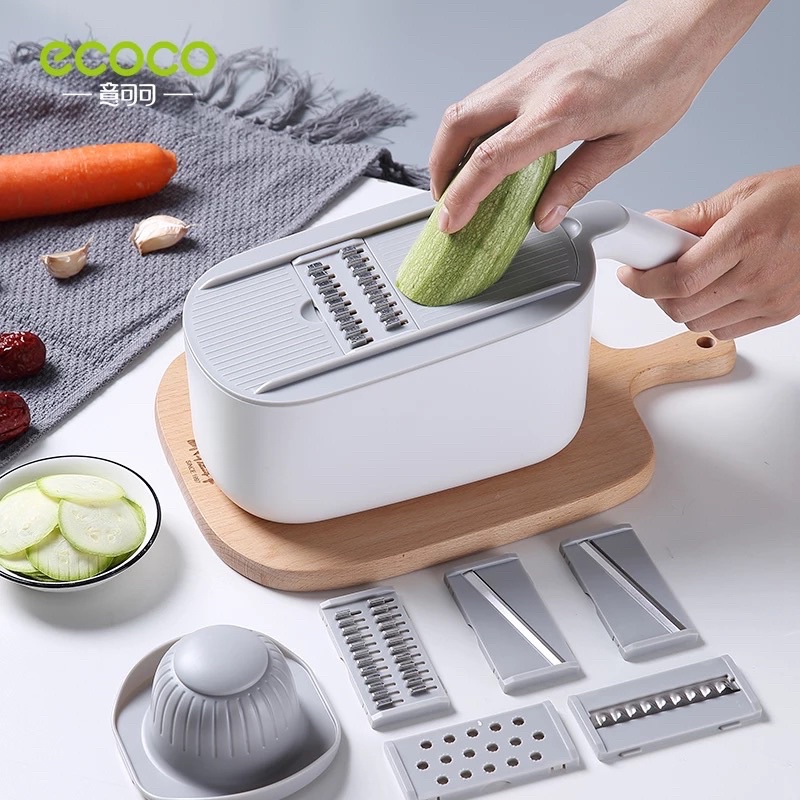Bộ nạo rau củ quả kèm chậu và rổ tiện dụng Ecoco 6in1 - Ecoco 1909