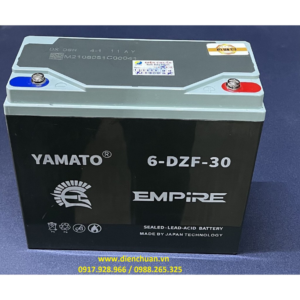 [Mã 12LSSALE giảm 100% đơn 50k] Ắc quy xe đạp điện 12V 30Ah Yamato 6-DZF-30 (6-DZM-30 / 6DZF30)