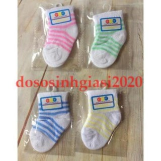 Vớ cho bé-Set 1 đôi vớ sọc len sơ sinh cho bé 0-6 tháng