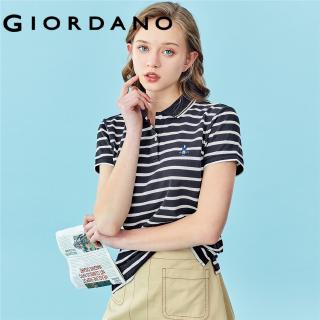 Giordano áo thun polo nữ thêu hoa thời trang