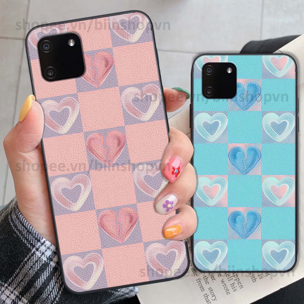 Ốp Realme C11 caro trái tim nhiều màu sắc, đầy cá tính, khẳng định phong cách