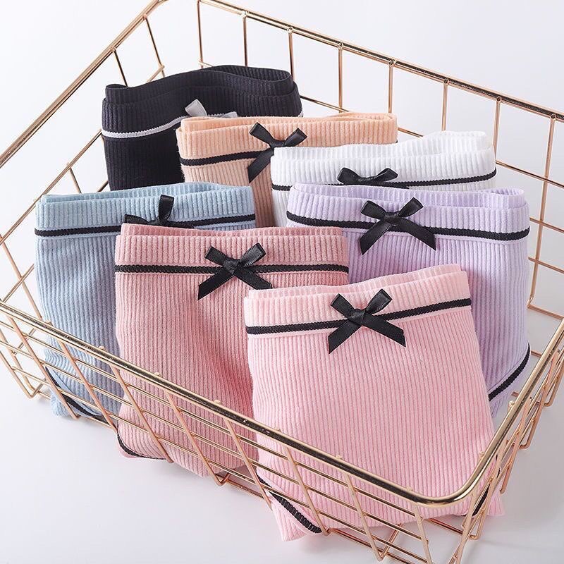 { Mua 10 Tặng 1 } Quần lót cotton nữ gân tăm đính nơ KHÁNG KHUẨN | BigBuy360 - bigbuy360.vn